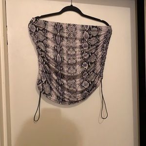 Snake print mini skirt